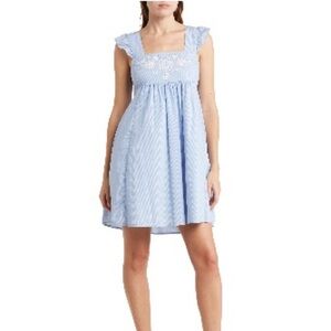 Draper James Connie Floral Embroidered Babydoll Dress